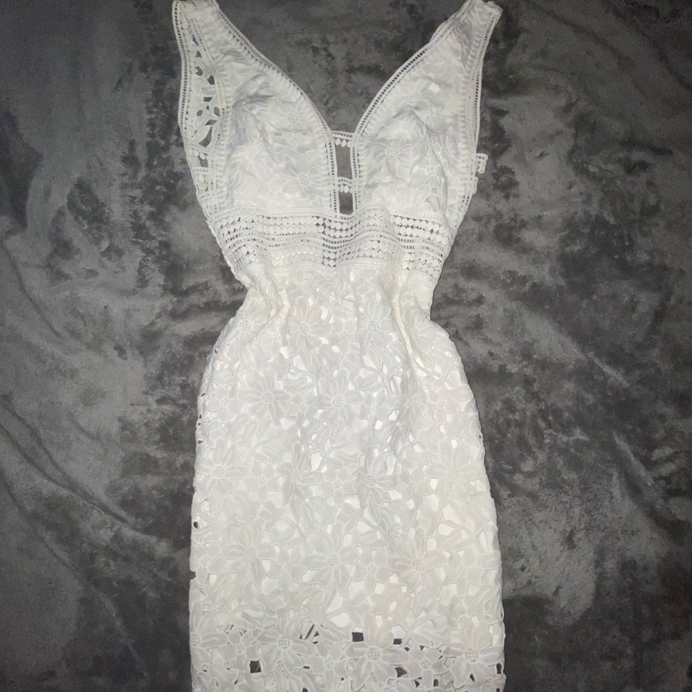 Floral lace like white dress